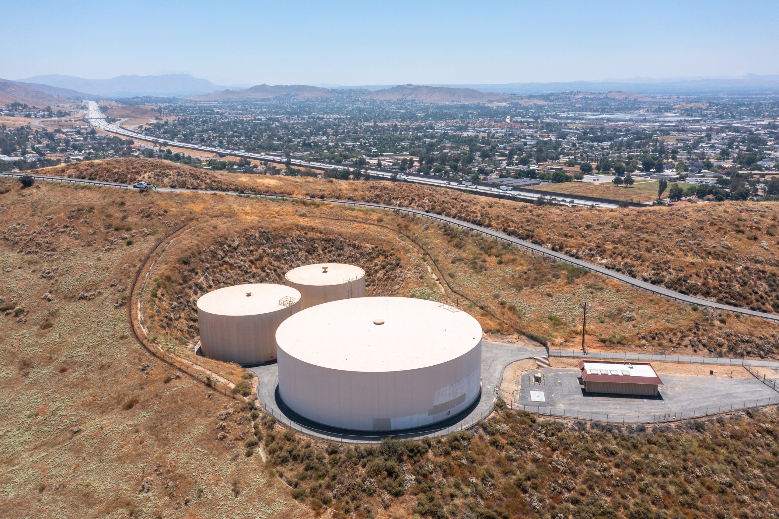 water tank overhead view